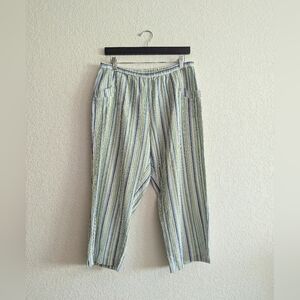 Chico's 100% Cotton Striped Flowy Pants